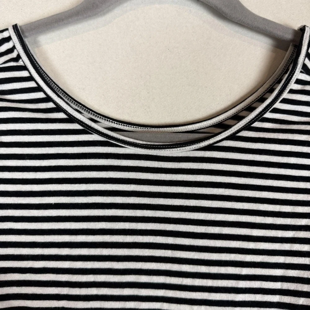 Old Navy Dress Girls 10-12 Black White Stripe Skater Scoop Neck Jersey Casual